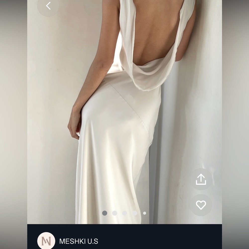 WHITE BACKLESS MESHKI DRESS